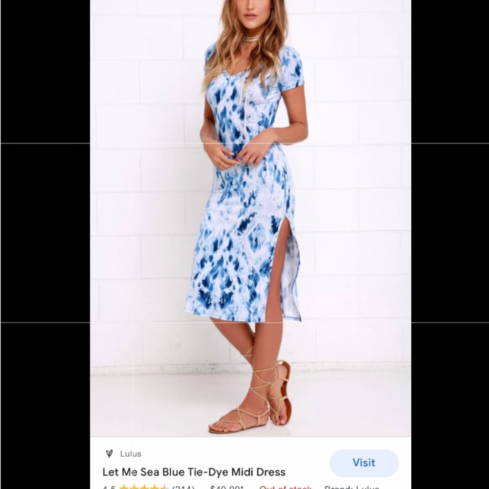 Lulus tie dye blue midi dress